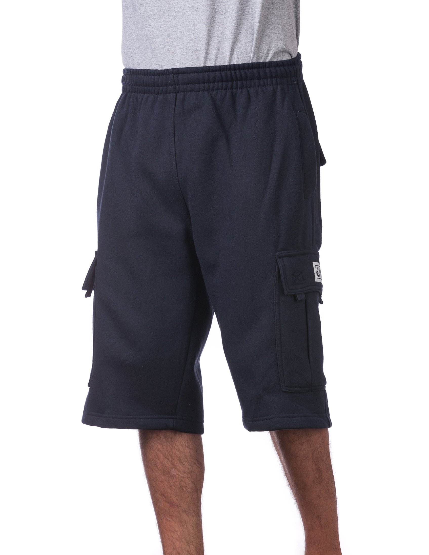 Pro Club Men's Fleece Cargo Short, Navy, X-Large