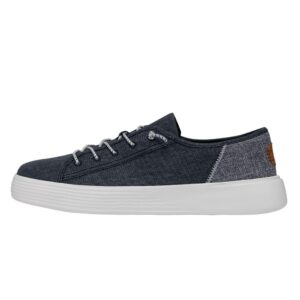 hey dude cody craft linen navy men's 9 & women's 11 | unisex sneakers | unisex slip on shoes | comfortable & light-weight