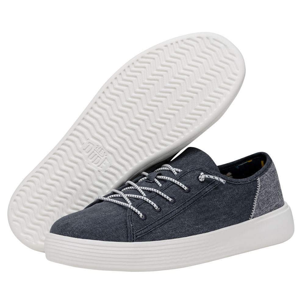 Hey Dude Cody Craft Linen Navy Men's 9 & Women's 11 | Unisex Sneakers | Unisex Slip On Shoes | Comfortable & Light-Weight