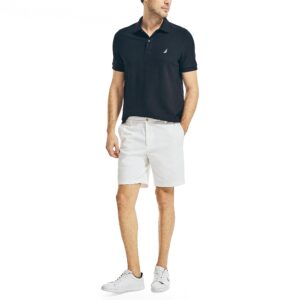 Nautica Men's Short Sleeve Solid Deck Polo Shirt, True Black, Large