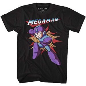 mega man capcom video game 1987 mega black adult t-shirt tee