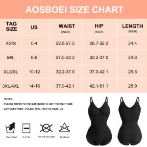 AOSBOEI Women Bodysuit Tops Shapewear Seamless Tummy Control Slimming Waist V Neck Sculpting Jumpsuits Body Shaper