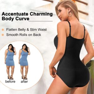 AOSBOEI Women Bodysuit Tops Shapewear Seamless Tummy Control Slimming Waist V Neck Sculpting Jumpsuits Body Shaper