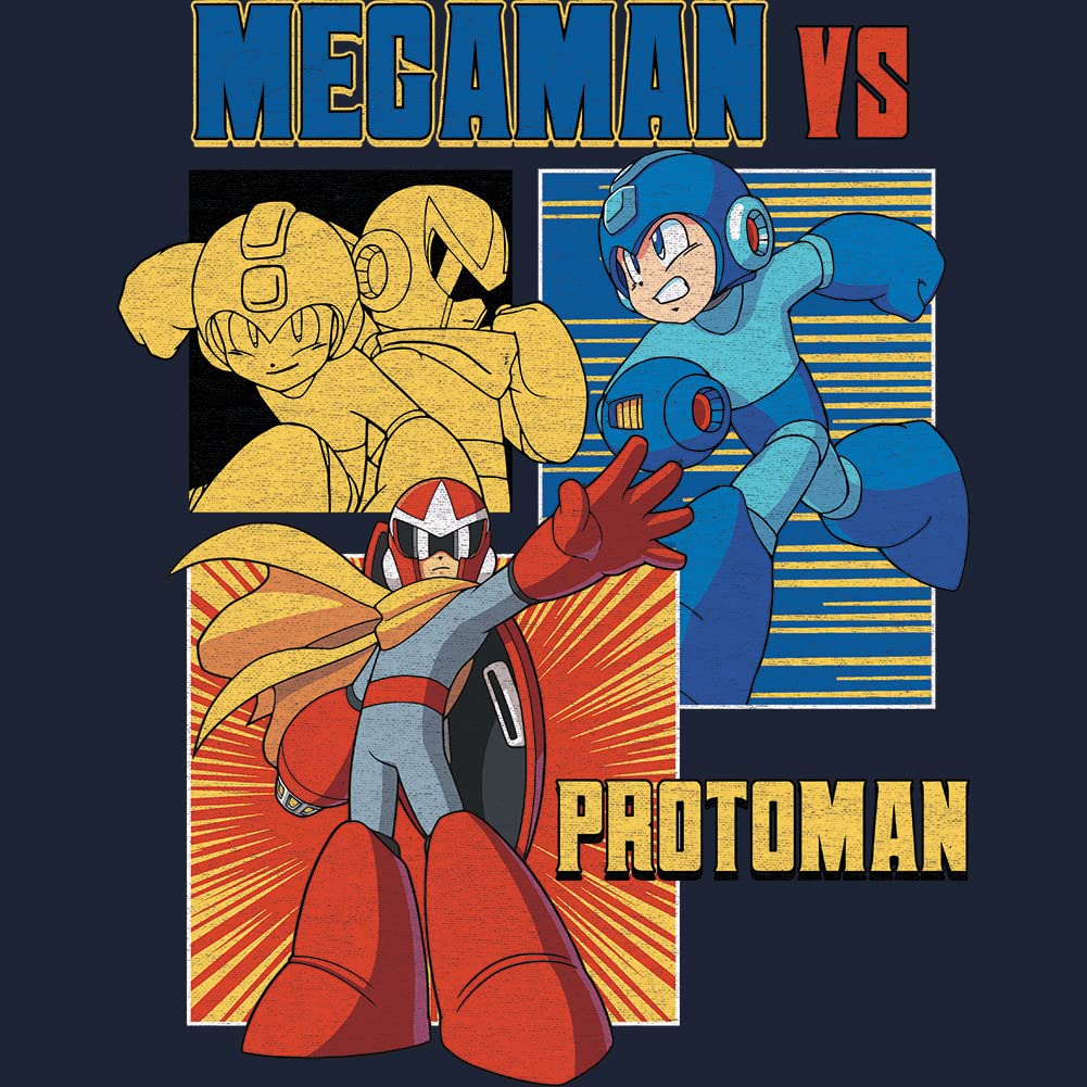 Mega Man T Shirt Mega Man Vs. Protoman Toddler Short Sleeve T Shirt Gaming Vintage Style Graphic Tees Navy