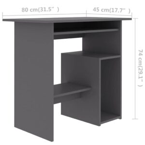 Youuihom Computer Desks, Country Style Office Desk, Desk for Study, Bedroom, Living Room, Office, Gray 31.5"x17.7"x29.1" Engineered Wood