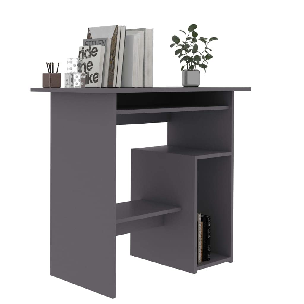 Youuihom Computer Desks, Country Style Office Desk, Desk for Study, Bedroom, Living Room, Office, Gray 31.5"x17.7"x29.1" Engineered Wood