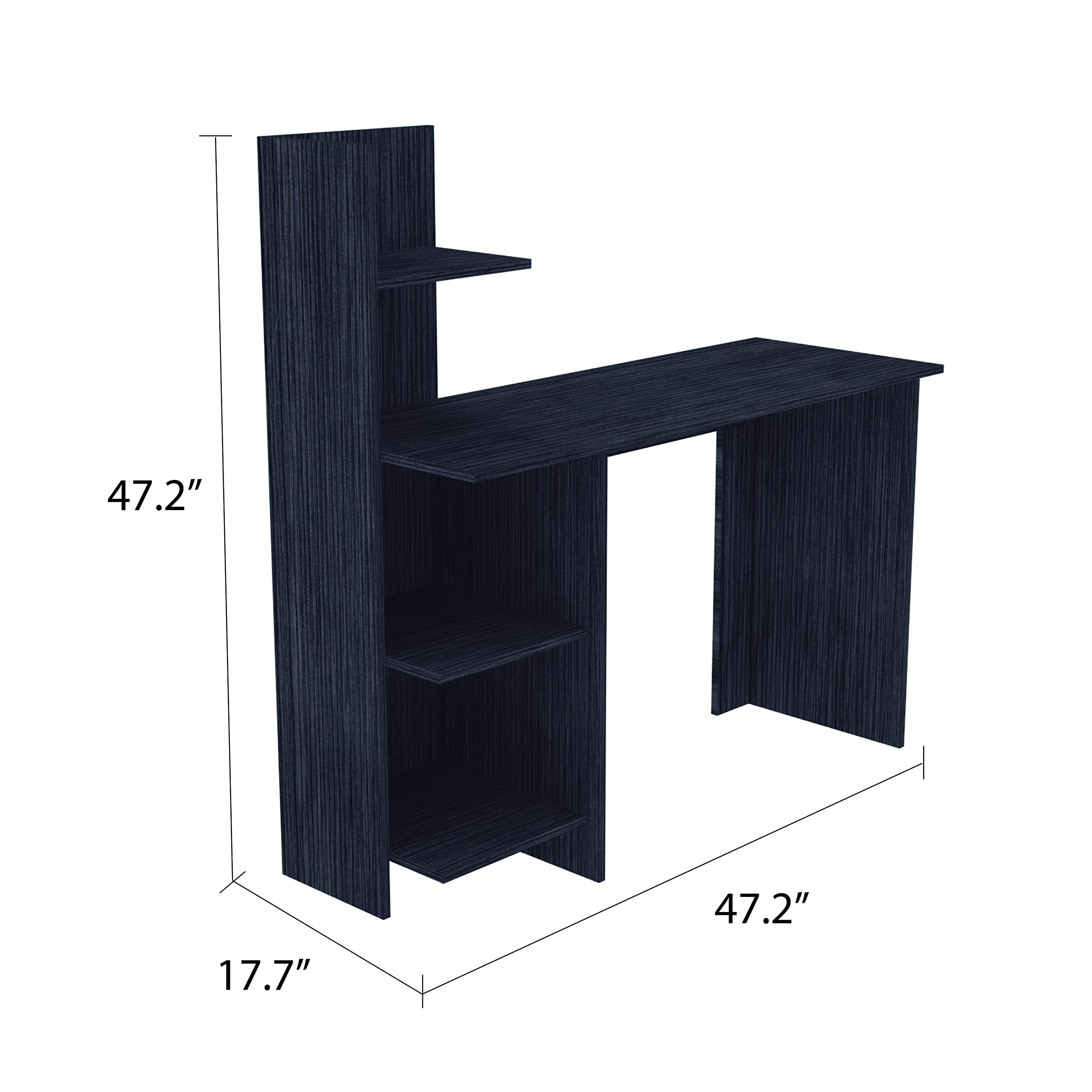 Aoyom 120 Computer Desk, Four Shelves -Smokey Oak