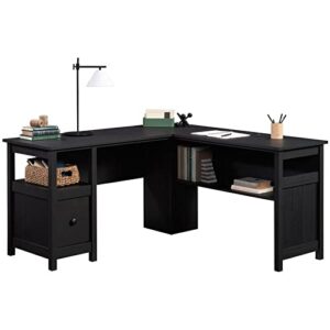 Pemberly Row L-shaped Traditional Engineered Wood Computer Desk in Raven Oak