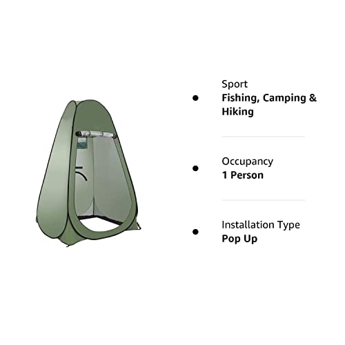 Petgin Pop Up Changing Room Privacy Tent – Instant Portable Outdoor Shower Tent, Camp Toilet, Rain Shelter for Camping & Beach with Carry Bag-Army Green