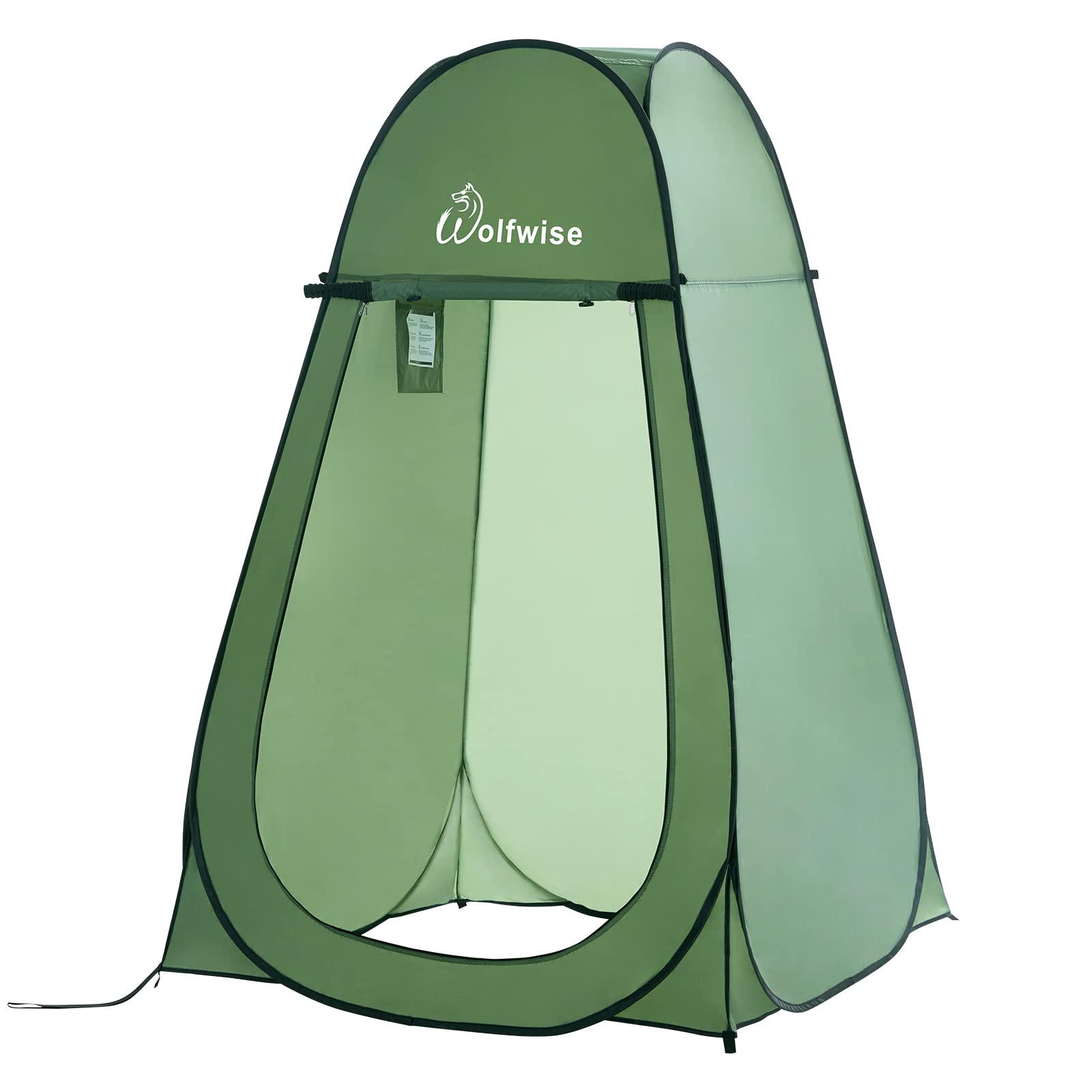 WolfWise Portable Pop Up Privacy Shower Tent Spacious Changing Room for Camping Hiking Beach Toilet Shower Bathroom Green