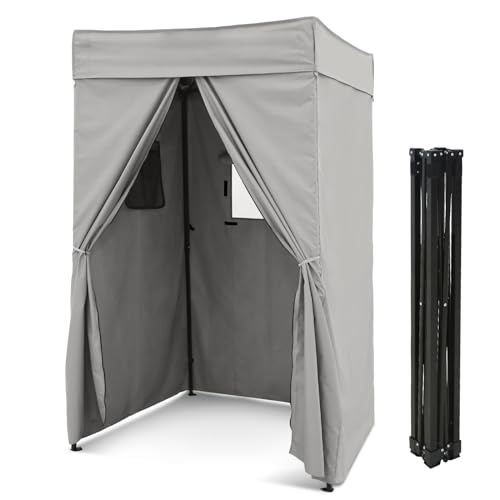 EAGLE PEAK Flex Compact 4x4 Pop-up Canopy Changing Room, Portable Privacy Dressing Room for Indoor Fashion Photoshoots, Camping, or Pool, Gray