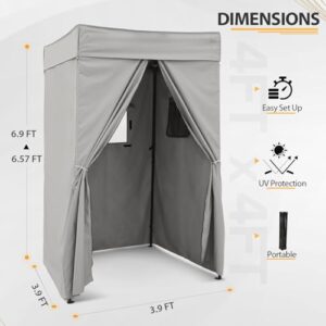 EAGLE PEAK Flex Compact 4x4 Pop-up Canopy Changing Room, Portable Privacy Dressing Room for Indoor Fashion Photoshoots, Camping, or Pool, Gray