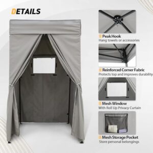 EAGLE PEAK Flex Compact 4x4 Pop-up Canopy Changing Room, Portable Privacy Dressing Room for Indoor Fashion Photoshoots, Camping, or Pool, Gray