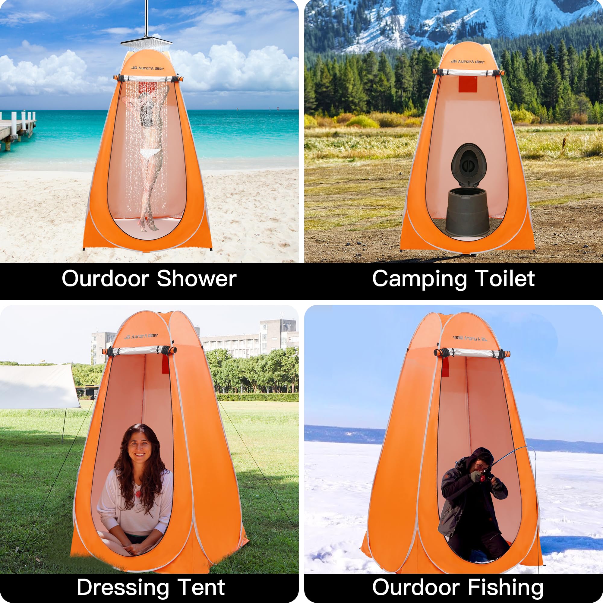 JG AURORA DEER Pop Up Waterproof Portable Lightweight Tent, Suitable for Camping, Hiking, Fishing, Beach