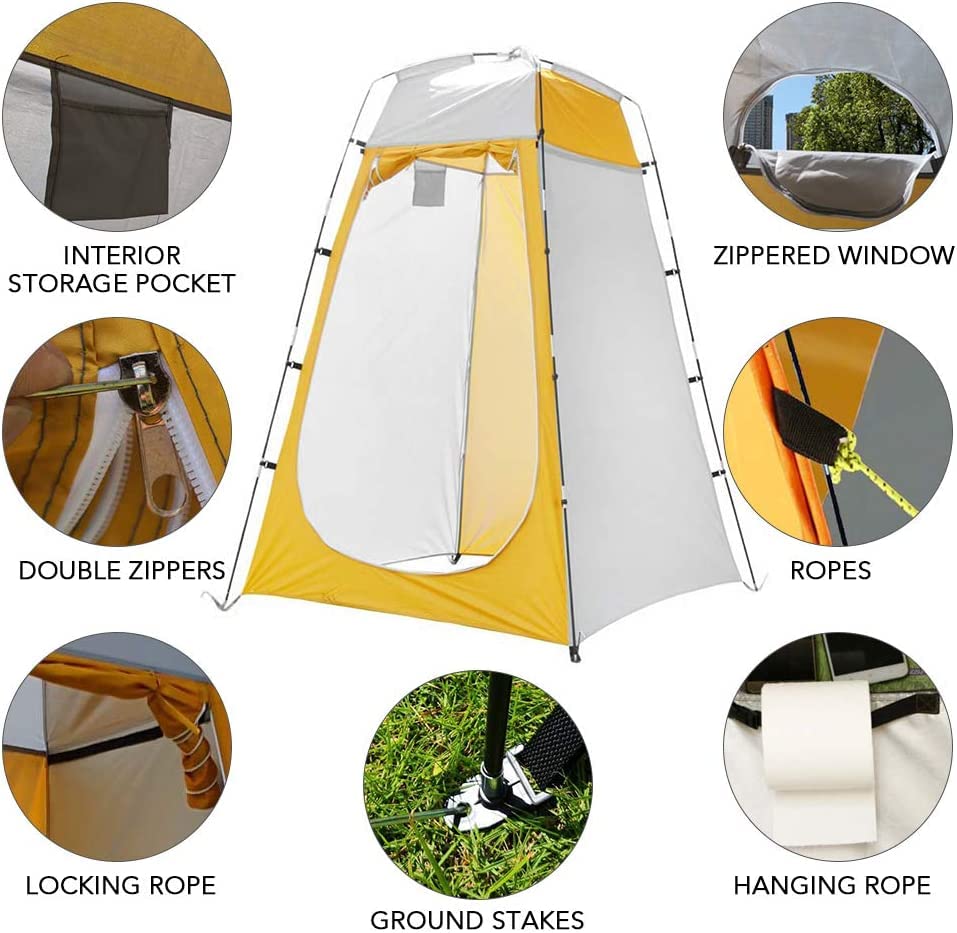 Lixada Outdoor 6FT Quick Set Up Privacy Tent Pop-up Tent, Toilet, Camp Shower, Portable Changing Room for Camping Shower Biking Toilet Beach