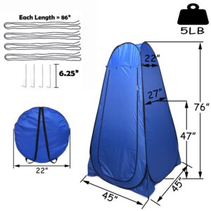 HTTMT- Pop Up Instant Tent Rain Shelter Privacy Tent Shower Toilet Bathroom Portable Changing Room for Beach Hiking Camping Outdoor Use in Blue (3 Colors Available) [P/N: ET-OUTDOOR005-BLUE]