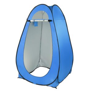 volowoo pop up privacy tent shower tent, 1-2 personportable outdoor camping bathroom toilet tent changing dressing room privacy shelters room for hiking and beach sun shelter picnic,blue