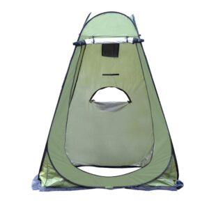 wowcase 1-2 person large space pop up shower privacy shelter tent with 3 windows, outdoor portable dressing room, privacy shower tents for camping beach isolation fishing (green, 1.5x1.5x1.9m)