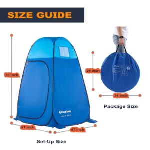 KingCamp Portable Pop Up Shower Tent for Camping, Lightweight Waterproof Dressing Changing Privacy Tent with Carry Bag for Outdoor, Shower, Fishing, Bathing, Toilet, Beach, Park, Blue, 47x47x75 inches