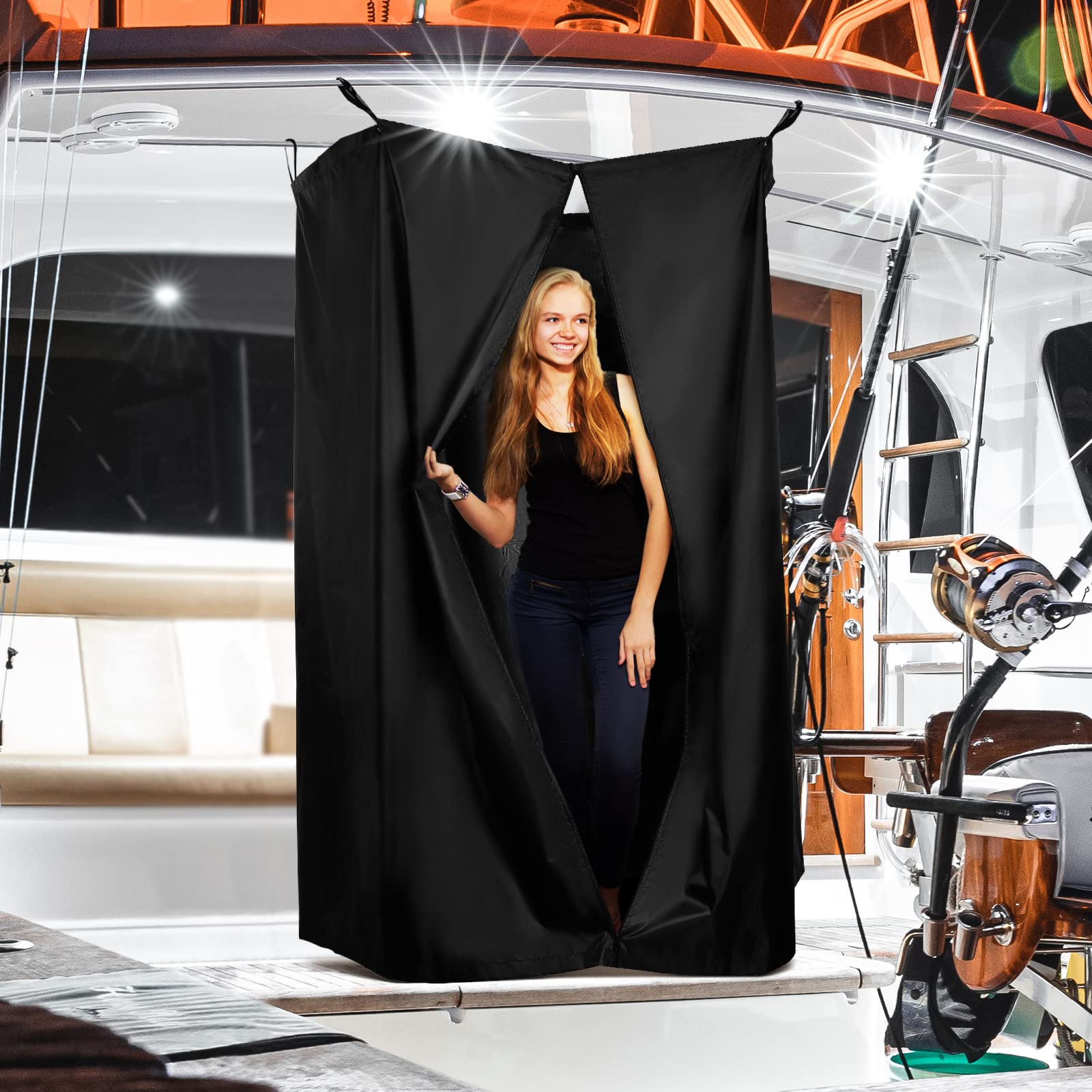 Privacy Tent for Boats, Heavy Duty Hanging Changing Room with Storage Bag, Portable Privacy Station for Pontoons