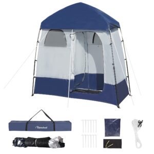 Betterhood Camping Shower Tent Oversize Space Privacy Tent Portable Outdoor Shower Tents for Camping with Floor Changing Tent Dressing Room Easy Set Up Shower Privacy Shelter 2 Rooms Toilet Tent