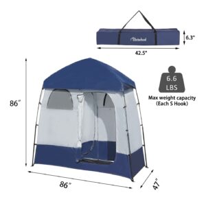 Betterhood Camping Shower Tent Oversize Space Privacy Tent Portable Outdoor Shower Tents for Camping with Floor Changing Tent Dressing Room Easy Set Up Shower Privacy Shelter 2 Rooms Toilet Tent