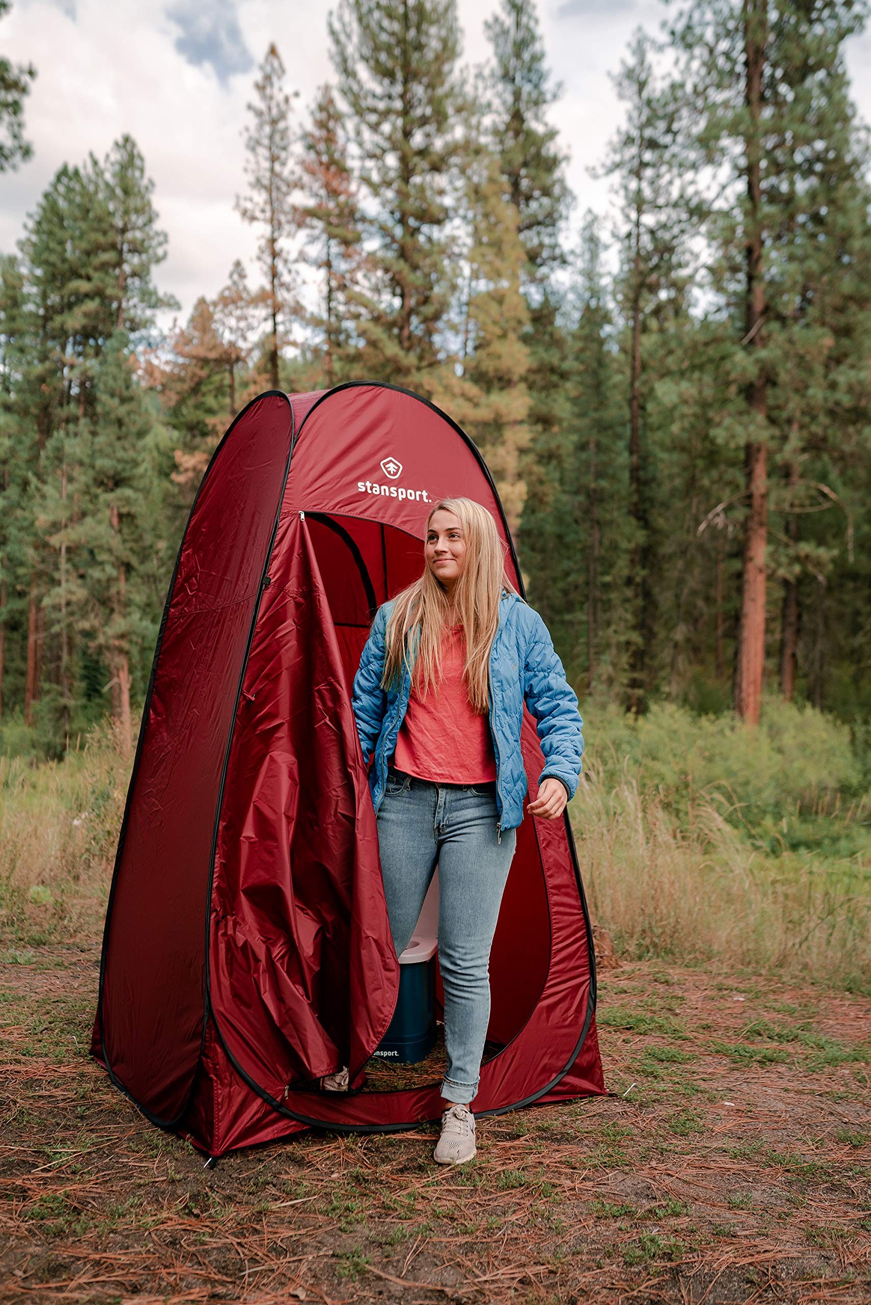 Stansport Pop-Up Privacy Shelter - Red (738-60)