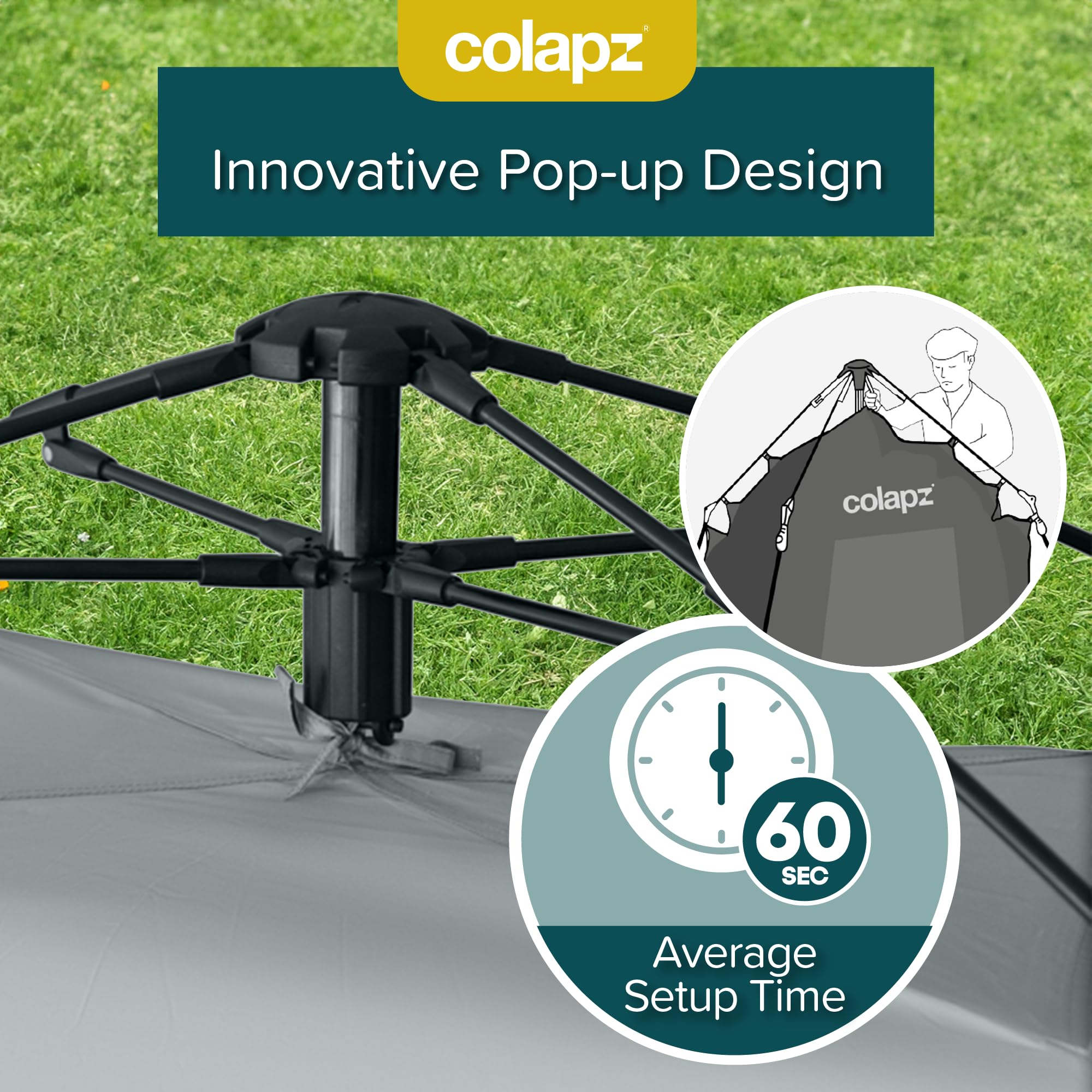 Colapz Camping Shower Tent and Pop Up Toilet Tent - Additional Camping Storage Tall Tent - Privacy Beach Tents Shelters Pop Up - Portable Outdoor Changing Room