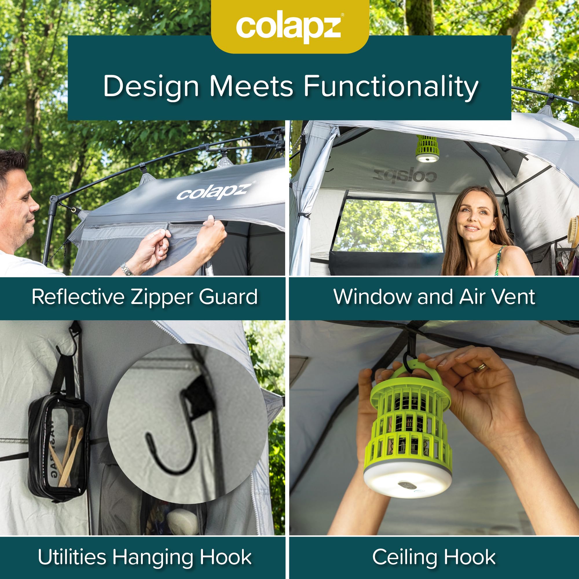 Colapz Camping Shower Tent and Pop Up Toilet Tent - Additional Camping Storage Tall Tent - Privacy Beach Tents Shelters Pop Up - Portable Outdoor Changing Room