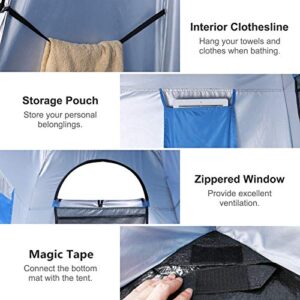 WolfWise 2 Room Pop Up Shower Privacy Tent Dressing Room Sun Shelter for Outdoor Camp Toilet Camping Biking Fishing