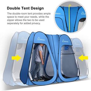 WolfWise 2 Room Pop Up Shower Privacy Tent Dressing Room Sun Shelter for Outdoor Camp Toilet Camping Biking Fishing