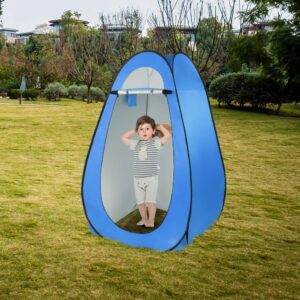 Volowoo Pop Up Shower Changing Room Privacy Tent, Instant Portable Outdoor Shower Tent, Camp Toilet, Rain Shelter for Camping & Beach Lightweight & Sturdy, Easy Set Up, Foldable,with Carry Bag (Blue)