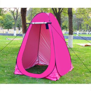 1-2 person pop-up privacy tent for portable toilet, outdoor portable changing room, bathroom tent, cartoon boat changing room, outdoor shower room.outdoor waterproof portable locker room (pink)