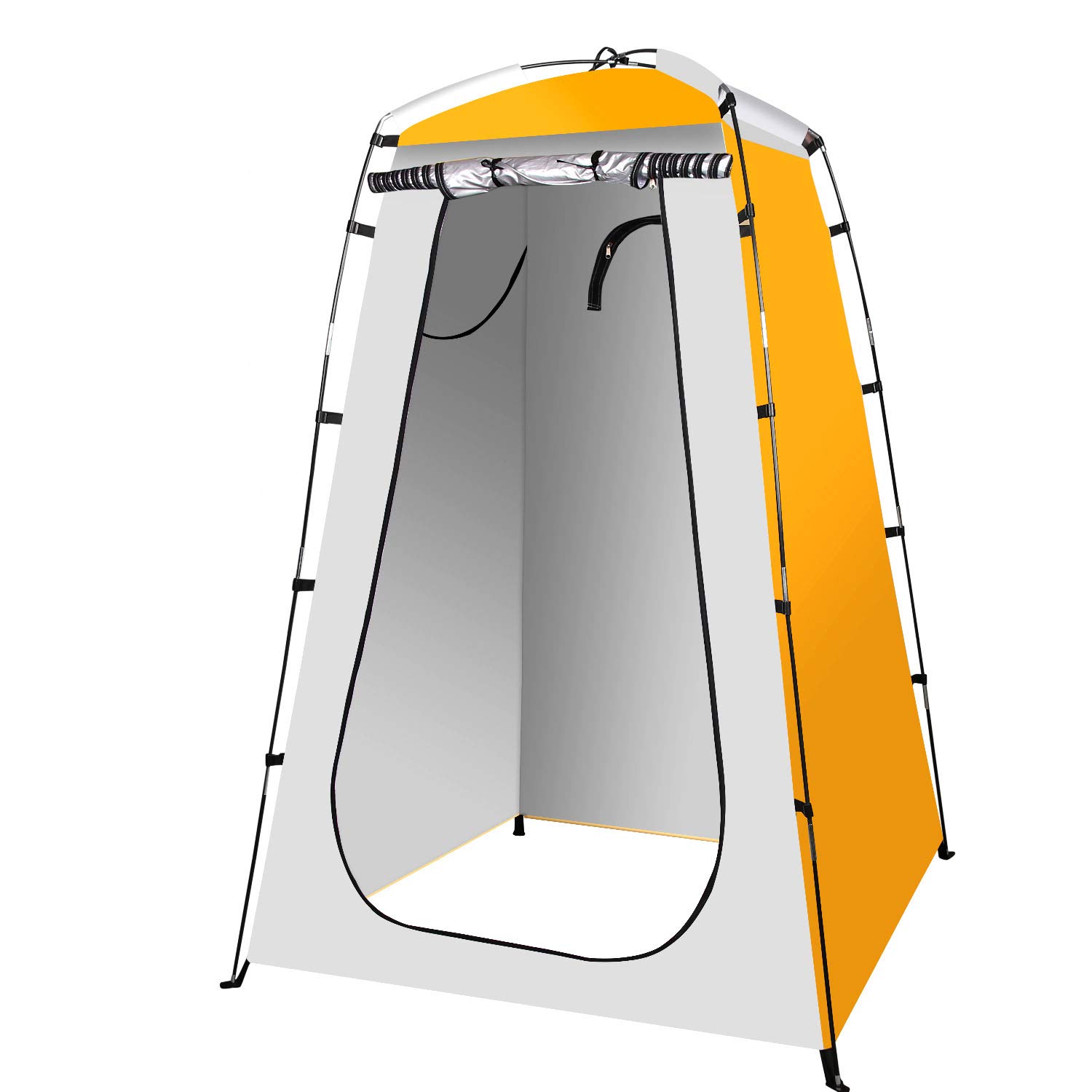 Quick Set Up Outdoor Shower Tent for Camping, Instant Privacy Tent for Beach, Portable Changing Dressing Room Bathroom with Pegs, Poles, Ropes, and Storage Bag - 47.2X47.2X70.8 Inches