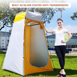 Quick Set Up Outdoor Shower Tent for Camping, Instant Privacy Tent for Beach, Portable Changing Dressing Room Bathroom with Pegs, Poles, Ropes, and Storage Bag - 47.2X47.2X70.8 Inches