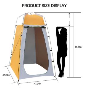 Quick Set Up Outdoor Shower Tent for Camping, Instant Privacy Tent for Beach, Portable Changing Dressing Room Bathroom with Pegs, Poles, Ropes, and Storage Bag - 47.2X47.2X70.8 Inches