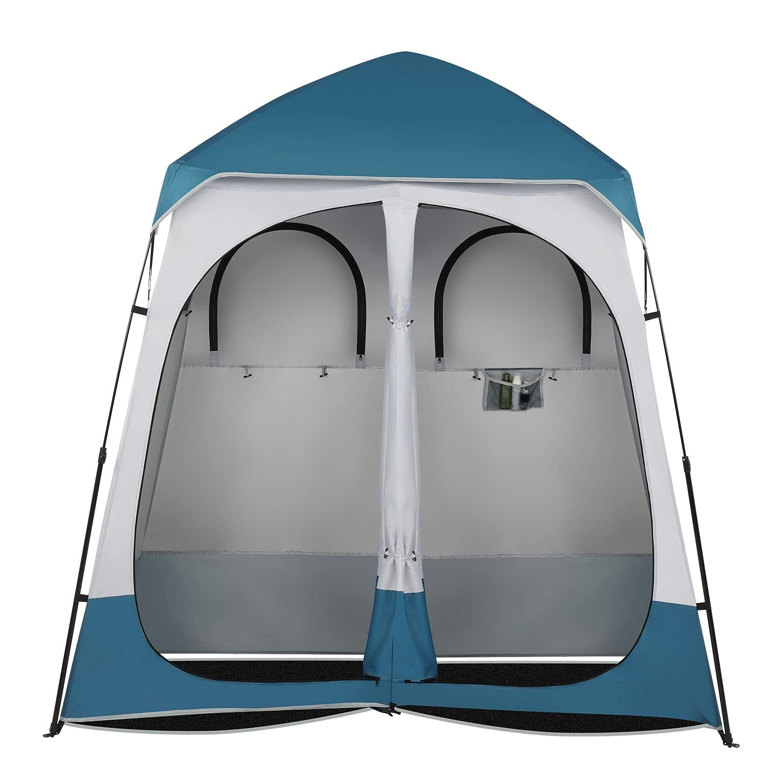 FRITHJILL Pop Up Privacy Shower Tent, Portable Double Outdoor Camping Shower Shelter, Changing Room Instant Tent with 2 Rooms