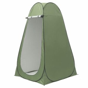 pop up privacy shower tent, portable outdoor camping bathroom toilet tent, extra tall privacy shelters room, spacious changing room for hiking beach, lightweight & sturdy, foldable, green