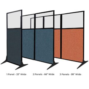 Versare Office Workstation Screen | Portable Wall Divider | Modern Cubicle | Freestanding Privacy Screen | Flexible Work Space | 1 Panel | 33" Wide x 70" Tall Blue SoundSorb Panels