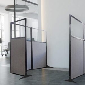 Versare Office Workstation Screen | Portable Wall Divider | Modern Cubicle | Freestanding Privacy Screen | Flexible Work Space | 1 Panel | 33" Wide x 70" Tall Blue SoundSorb Panels