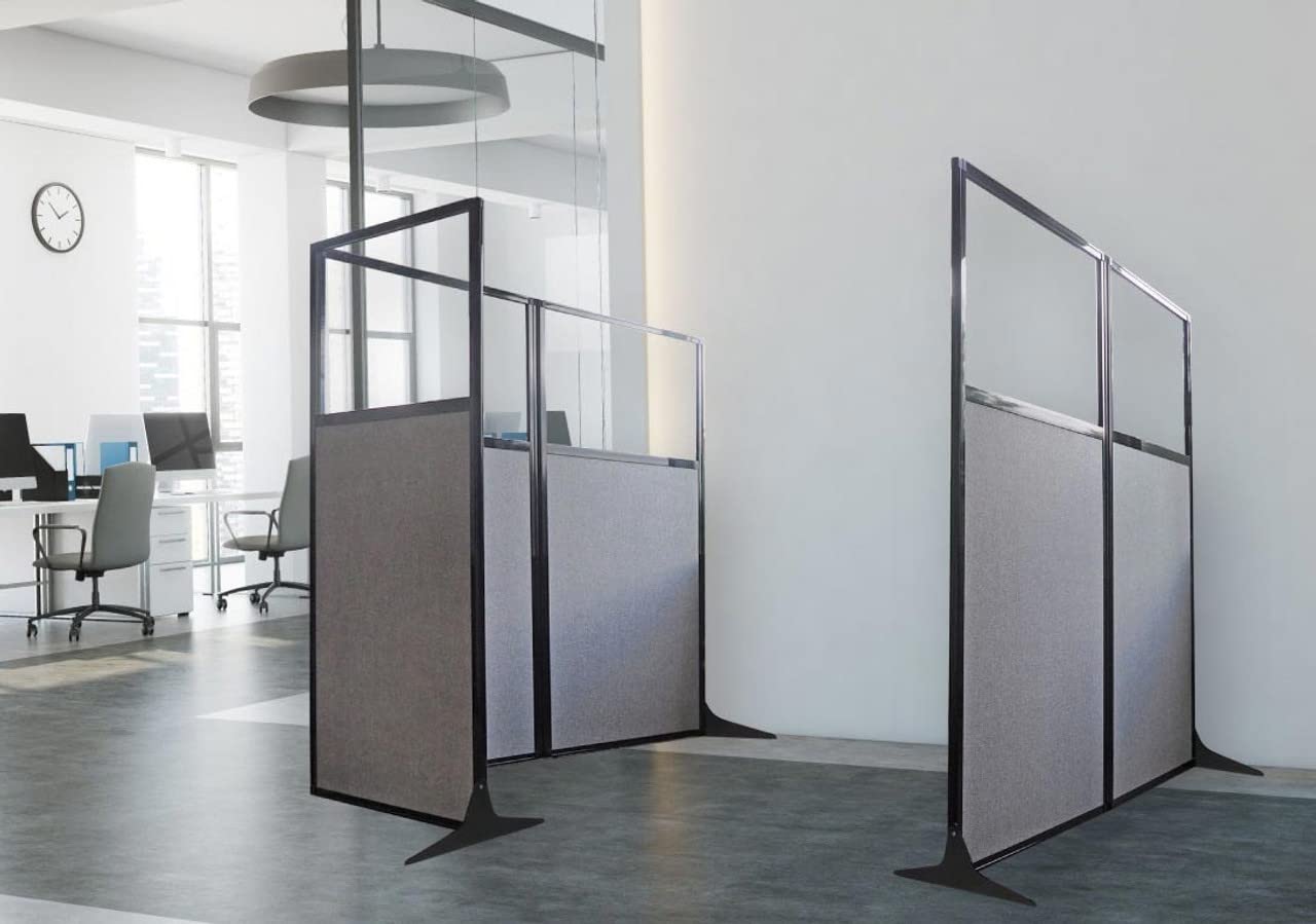 Versare Office Workstation Screen | Portable Wall Divider | Modern Cubicle | Freestanding Privacy Screen | Flexible Work Space | 1 Panel | 33" Wide x 70" Tall Blue SoundSorb Panels