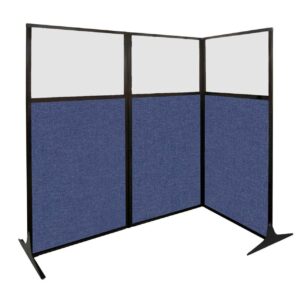 Versare Office Workstation Screen | Portable Wall Divider | Modern Cubicle | Freestanding Privacy Screen | Flexible Work Space | 1 Panel | 33" Wide x 70" Tall Blue SoundSorb Panels