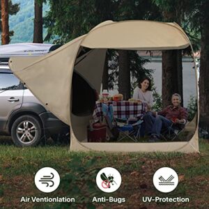 EighteenTek SUV Car Tent Pop Up Camping Outdoor Travel Screen House Room Shelter Mesh Walls Attachment Not Waterproof 7’x7’x7.2’H