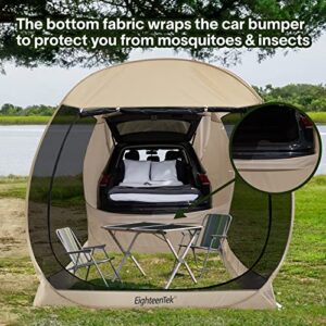 EighteenTek SUV Car Tent Pop Up Camping Outdoor Travel Screen House Room Shelter Mesh Walls Attachment Not Waterproof 7’x7’x7.2’H