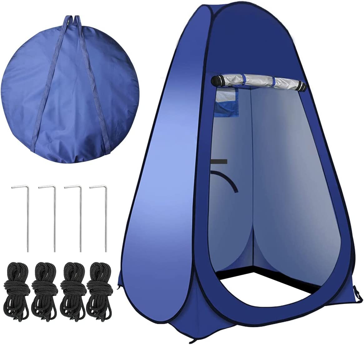 Pop Up Privacy Shower Tent, Portable Camping Shower Tent, Camping Toilet Changing Room Sun Shelter with Window for Camping and Beach, Portable Pop Up Changing Tent with Carry Bag