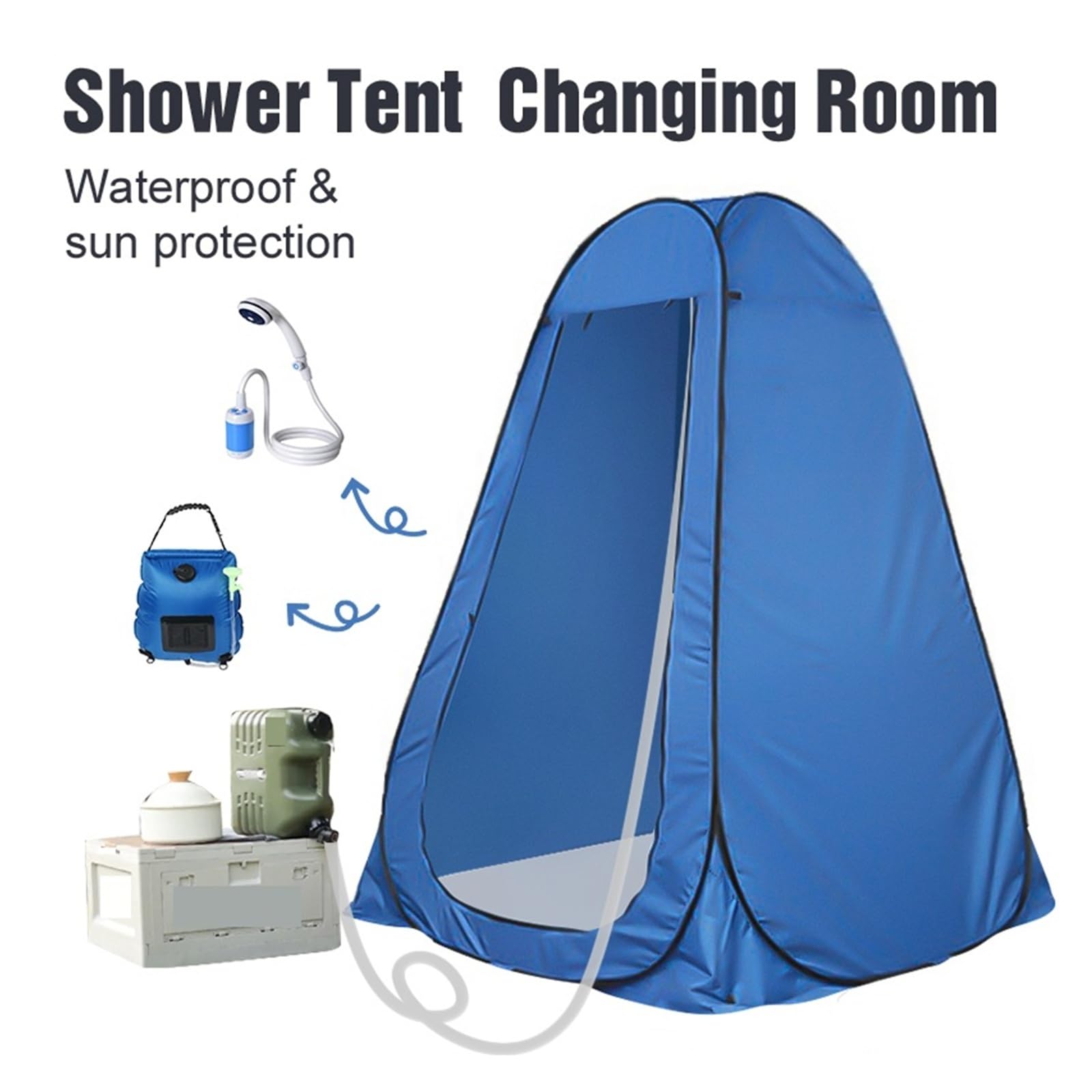 ZGYDNM Pop-up Privacy Shower Tent Outdoor Waterprof Changing Room for Camping Hiking Beach Toilet Shower Bathroom Change Clothes Tent (Color : Green L, Size : 1)