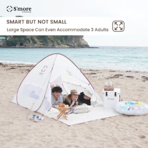 S'more Colline 2 Person Beach Tent, Lightweight & Easy Set Up Pop up Tent, Instant Tent with UV Protection, UFP 30+ Quick Portable Sun Shade Shelter for Beach,Picnic, Backyard, Festival