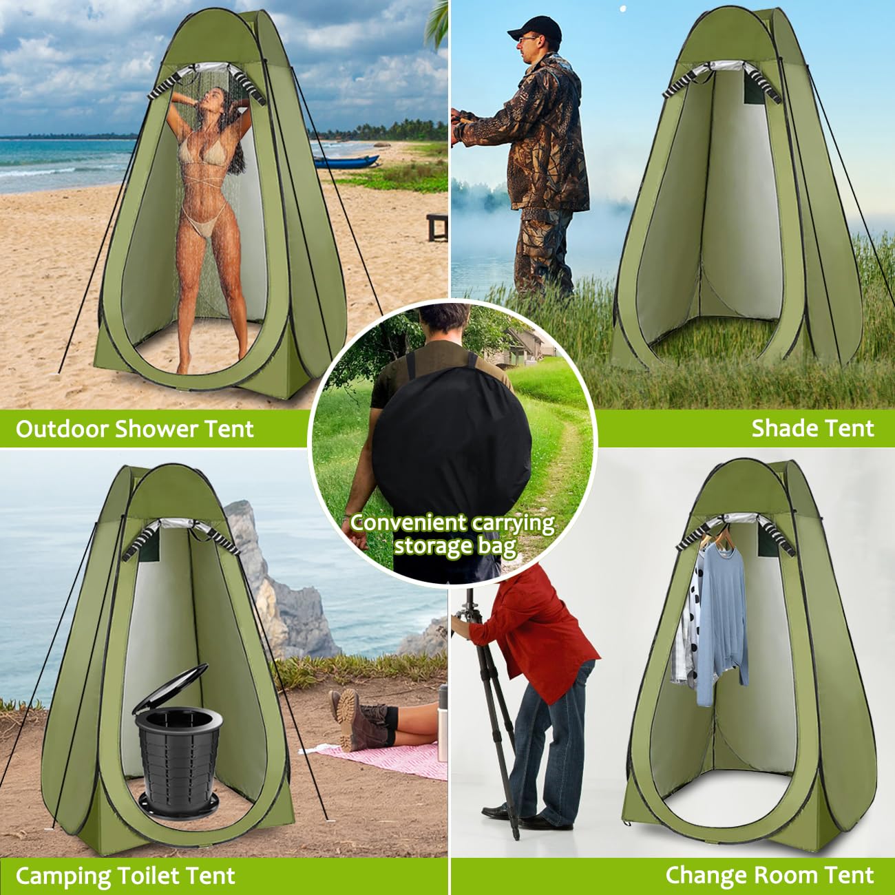 B BIBYKIVN Changing Tent, Shower Tents for Camping, Pop up Privacy Tent for Portable Toilet, Portable Dressing Room for Outdoor Indoor Camping, Hiking