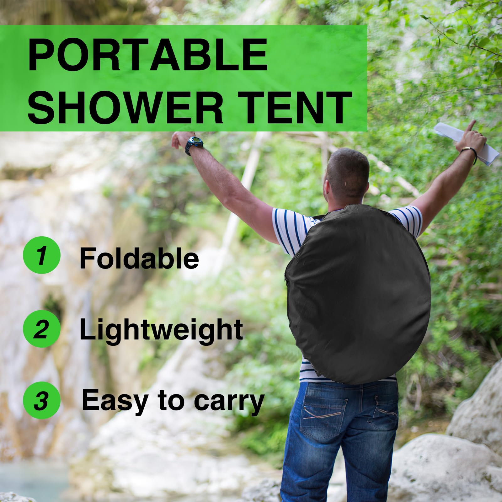 JEAWIWI Camping Shower Tent, Outdoor Changing Tent, Pop up Privacy Tent, Toilet Tent with Portable Bag for Camping, Beach, Hiking, Travelling