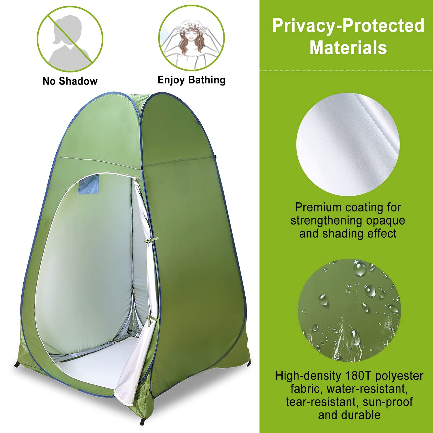 iMounTEK Portable Foldable Outdoor Pop Up Toilet Tent Changing Clothes Room Shower Tent Camping Shelter Privacy Tent w/Carry Bag